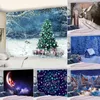 Julgran snölandskap mattvägg hängande snöflinga hus semester gåva psykedelisk retro bohemisk heminredning j220804