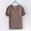 Summer Pure Slub Cotton T-shirt For Men O-Neck Solid Color Casual Thin T Shirt Basic Tees Male Short Sleeve Tops Clothing Y220606