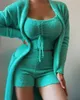 Womens Sleepwear Plush Home Wear Set da 3 pezzi Fashion Casual Solid Cardigan Vest Shorts Abiti all'ingrosso K10185