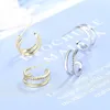 stud stud 925 Sterling Silver Earrings for Women Jewelry Zircon semicircle arring arging lady isclicing accessoriesstud