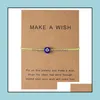 Charm Bracelets Jewelry Make A Wish Blue Evil Eye Woven Paper Card Bracelet Women Adjustable Lucky Red String Femme Fashion Wholesale Drop D