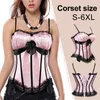 Overbust Top مع الأشرطة Bowknot Lace Bustier قمم الكورسيهات المثيرة الفيكتورية للنساء المساء بالإضافة إلى حجم 220812