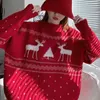 Kobiet Swetters Women's Christmas Sweter wygodne łosie pullover elk print długi rękaw przydatny świąteczny skoczek
