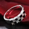 Bague en argent Sterling 925 pour hommes et femmes, Cube en zircon AAA, à la mode, cadeau de fête de fiançailles, de mariage, bijoux à breloques