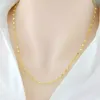 YUNLI Real 18K Gold Jewelry Necklace Simple Tile Chain Design Pure AU750 Pendant for Women Fine Gift 220722