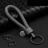 Keychains Leather Car Key Chain Men's High Quality Pendant Cowhide Hand Woven Women's Creative Gift Decorative LanyardKeyC356U