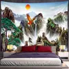 Tapestry Mountain en Water Achtergrond Muurpartij Tapijtwand Hangen Psychedelic HI HI