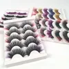 Kıvırcık dağınık kalın 3d vizon saç yanlış kirpikler 5 pairs set yumuşak ışık kullanımlık el yapımı çok katmanlı sahte lashes uzantıları 4 modelleri giymek kolay DHL