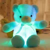 30/50CM lumineux créatif allumer LED ours en peluche Animal en peluche poupées jouet coloré brillant cadeau de noël pour enfant