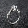 Кластерные кольца D Color Mozambique Diamond S925 Стерлинговое серебро Восемь стрелок Twiver Arm Niu Tou Diamond Ring One CT Пустой