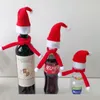 Wine Bottle Christmas Hat Scarf Set Xmas Decoration Beer Drinks Bottle Hat Beverage Decor Red Scarves Festival Accessories BH4943 TYJ