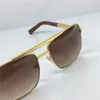 2022 Fashion Classic 0259 zonnebril voor mannen metaal vierkant goud frame UV400 unisex vintage stijl houding zonnebrillen bescherming brillen bril met doos