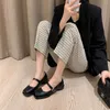 Janes Sandals Femmes Mary Chaussures Sheets Square Plat Toe Vintage Vintage Footwes For Spring Girls Daily Backle Boucle Sandinales 8722