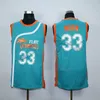 Men Movie Flint Tropics Semi Pro Basketball 33 Jackie Moon Jersey 7 Coffee Black 11 Ed Monix for Sport Fans Team Green White Color Cotton Geny