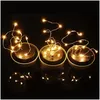 Altre luci solari 1M 10 Led 2M 20 String Light Powered per Mason Jar Coperchio Inserto Cambia colore Giardino Impermeabile Natale Decorati Dh149