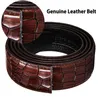 Gürtel Hohe Qualität Krokodil Muster Echtes Leder Gürtel Designer Legierung Automatische Schnalle Für Männer Luxus Geschenk Box Set DiBanGuBelts7616207