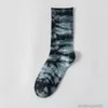 2022 Novo Tie Dye Socks Long Tube Sports Sports Trend Ins Socks Men Casal de algodão puro Casal médio Gancho 6b