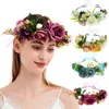 Donne Bohemian Rose Flower Crowns Gioielli da sposa Fasce per capelli Diademi Spiaggia Ghirlande floreali Ghirlande nuziali Nuova fascia per fiori