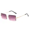 Myyshop Rimless Cut Edge 8810 Delicate unisex mode zonnebril mode net rode zonnebril heren progressieve kleur zonnebril