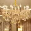 قلادة المصابيح الأوروبية شموع فاخرة الثورة الذهبية غرف الطعام فيلا فيلاس الحلاقة El Crystal Chandelier Lightingpendant