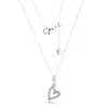 Collana in argento sterling 925 scintillante a mano libera con ciondolo a forma di cuore per donna uomo adatta a collane stile Pandora gioielli regalo 398688C01-50