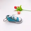 12 Colors Creative Mini 7.5CM Lovers Canvas Shoes Keychains Men Women Fashion Sneakers Shoe Keychain Bag Clothing Pedant Small Gift Accessories