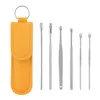 6 pezzi detergente per orecchie strumento per la rimozione della cera Earpick bastoncini per rimozione cerume curette orecchio pick pulizia detergente per orecchie cucchiaio assistenza sanitaria-Earpick