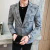 Brand clothing Fashion Men's Spring high quality Leisure business suit/Male printing Casual Blazers jacket Plus size S-3XL 220527