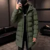 Homens jaqueta de inverno quente com capuz homem sólido e casacos outwear blusão masculino longo parka casacos preto greymen