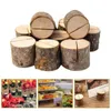 Wood Pile Name Place Card Photo Menu Holder Table Natural Tree Stump Shape Number Clip Stand Party Wedding Decoration