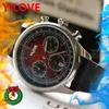 Jupiter Mission 41mm Bioceramic Moon Watch Japan Quartz Chronograph Black Brown Strap Super Edition Pure Time Montre-bracelet