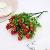 장식용 꽃 화환 시뮬레이션 녹색 식물 인공 작은 빨간 과일과 고추 나무 지점 홈 테이블 DIY 웨딩 decoratio
