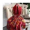 180 90cm Women Scarf Fashion Summer Silk Shawl Lady Wrap Soft Female Europe Designer Beach Bandanna Muffler Girl Pareo