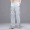 Pantaloni di lino da uomo estivi vita elasticizzata dritto traspirante uomo casual cinese tradizionale Harajuku tubo largo J220629