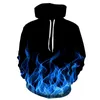 Sweats à capuche pour hommes Sweats Red Flame Basketball / sweat à capuche Sweat 3D Bleu Hommes Et Femmes Automne Hiver Drôle Vêtements Dropshipin