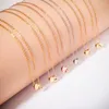 Anhänger Halsketten Klassisches Design Edelstahl H Halskette Buchstabe Für Frauen Roségold Kette Name Weibliche Tropföl Schmuck Geschenk