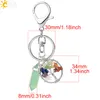 Arts and Crafts Natural Stone Tree of Life Key Rings Groene fluoriet zeshoekige prisma sleutelhangers genezing rozen kristal auto deco sport2010 dhhmg