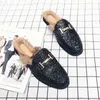 Sapato Dres Sapato Half para homens Couro de verão Slide de luxo Brand Designer masculino Casual Inverno quente mocassin loafer 220723