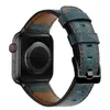 حزام مراقبة جلد عتيق لـ Apple Watch 41mm 45mm 44mm 42mm 40mm 38mm نطاقات معصم Iwatch Series 7 6 5 4 3