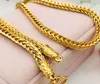 18k Domineering gold Chains plated abacus square Necklace 5MM-60CM