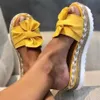 Summer Women Sandals Silk Bow Flat Shoes Ladies Beach Shoes Slipper Outdoor Fashion Student Home Casual Slippers 35-43297w307E