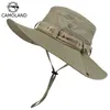 Wasserdichter Eimer Sommer Männer Frauen Boonie Outdoor UV-Schutz Breite Krempe Panama Safari Jagd Wandern Angeln Sonnenhut 220627