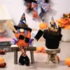 Party Supplies Halloween Witch Gnomes Plush Broom For Tier Tier Tray Decor Autumn Faceless Doll Farmhouse Table Ornaments Gifts XBJK2208