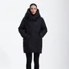 Women's Down Jacka Parka Outwear med huva lång quiltad kappa Kvinna plus storlek Varm lång bomullsgåspufferskläder 19-025 201214