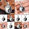 Anhänger Halsketten Anhänger Schmuck Religiöser chinesischer Yin Yang Unisex Edelstahl Herren Damen Halskette Dhrng