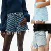 Denim Shorts Women Brand Pants Hyun Ya Wind Trend Classic Full Printed Letters Summer High Quality Casual Waist