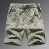 Summer Men's Pants Zipper Pocket Beach Shorts Spot Printed Cotton Thin Loose Pant