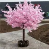 Pink Simulation Wishing Trees Artificial Silk Flower Cherry Tree for Mall öppnade bröllopsfest Mall Garden Decorations