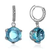 Vente de boucles d'oreilles en Zircon cubique coupe spéciale pour femme couleur bleu ciel pierre élégante goutte 2022 bijoux en gros pendentif lustre