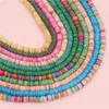 Otros 6/8 mm 38 cm/hilo Beads de concha natural espaciador Heishi lo suelto de cables de joyería y pulseras Rita22